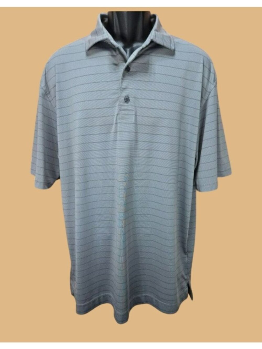 Footjoy Mens Gray Striped Polo Large